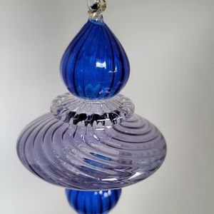 Egyptian Museum Made in Egypt Blown Glass Blue Ornament